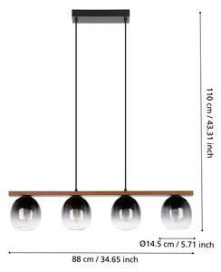 Eglo 900186 - Lustr na lanku FILAGO 4xE27/40W/230V