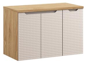Comad Závěsná skříňka pod umyvadlo Luxor Beige s deskou 90 cm béžová/dub olejovaný