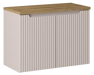 Comad Závěsná skříňka pod umyvadlo Nova Cashmere I s deskou 80 cm kašmír/dub coast evoke