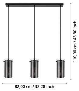 Eglo 900342 - Lustr na lanku PINTO TEXTIL 3xE27/10W/230V