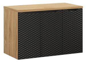 Comad Závěsná skříňka pod umyvadlo Ocean I s deskou 90 cm černá/dub olejovaný