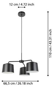 Eglo 900446 - Lustr na lanku CAGUANES 3xE27/40W/230V