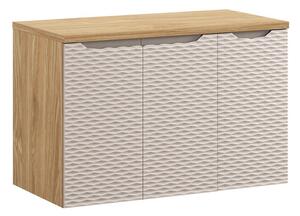 Comad Závěsná skříňka pod umyvadlo Ocean I s deskou 90 cm béžová/dub olejovaný