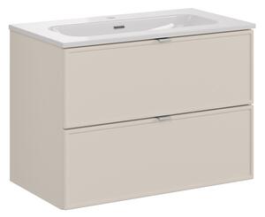 Comad Závěsná skříňka Bella Cashmere se zápustným umyvadlem 80 cm kašmír