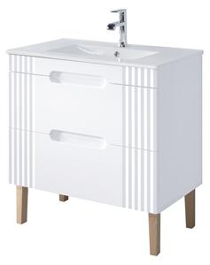 Comad Umyvadlová skříňka Fiji se zápustným umyvadlem 80 cm bílá/dub coast evoke