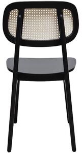 FormWood Černá dřevěná jídelní židle Rabbit s výpletem