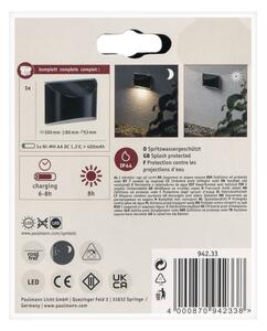 Paulmann 94233 - LED/0,05W IP44 Solární nástěnné svítidlo ELLIOT 1,2V