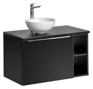 Comad Závěsná skříňka SantaFe II s deskou a umyvadlem 80 cm černá/bílá