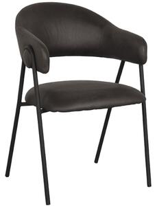Antracitově šedá koženková jídelní židle LABEL51 Lowen