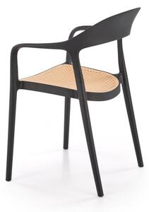 Halmar Židle K530 černá/přírodní