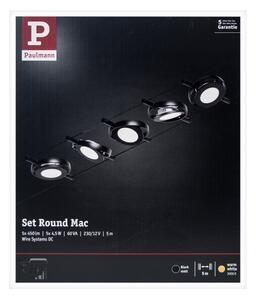 Paulmann 94418 - SADA 5xLED/4,5W Kompletní lankový systém ROUNDMAC 230V černá