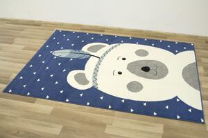 Dětský kusový koberec LUNA KIDS 534222/94955 Medvídek Indián Modrý Rozměr: 160x225 cm