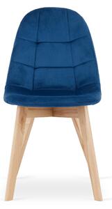 Modrá sametová jídelní židle BORA