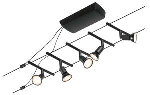 Paulmann 94446 - SADA 5xGU5,3/10W Kompletní lankový systém SALT 230V černá