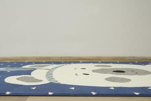 Dětský kusový koberec LUNA KIDS 534222/94955 Medvídek Indián Modrý Rozměr: 200x290 cm