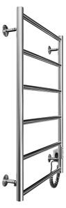 Koupelnový žebříkový radiátor CLASSIC 110W/230V 81x52 cm nerez/lesk. chrom pravá