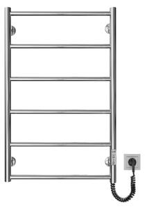 Koupelnový žebříkový radiátor CLASSIC 110W/230V 81x52 cm nerez/lesk. chrom pravá