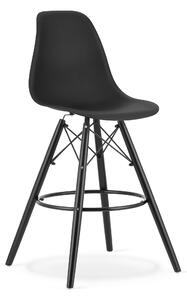 Černá barová židle CARBRY s černými nohami