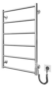 Koupelnový žebříkový radiátor CLASSIC 110W/230V 81x52 cm nerez/lesk. chrom pravá