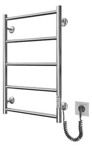Koupelnový žebříkový radiátor CLASSIC 65W/230V 66x42 cm nerez/lesklý chrom pravá