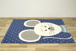 Dětský kusový koberec LUNA KIDS 534221/94955 Myška Modrý Rozměr: 140x200 cm