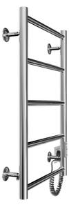 Koupelnový žebříkový radiátor CLASSIC 65W/230V 66x42 cm nerez/lesklý chrom pravá