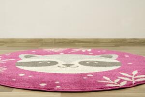 Makro Abra Kulatý dětský koberec EMILY KIDS 5863A Míša Růžový Rozměr: průměr 140 cm
