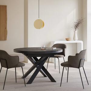 Černý mramorový rozkládací jídelní stůl Kave Home Vashti 120 - 160 cm