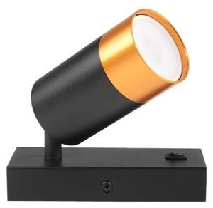 Nástěnné bodové svítidlo 1xGU10/35W/230V černá/zlatá