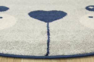 Makro Abra Kulatý dětský koberec EMILY KIDS 5857A Medvídek Indián Modrý Rozměr: průměr 140 cm