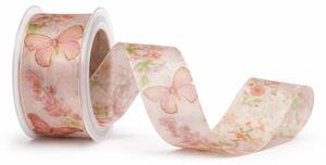 Stuha organzová BLUSH WINGS PINK růžová 40mm x 2m