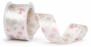 Stuha taftová BLOSSOM TALE WHITE bílá průsvitná 40mm x 2m
