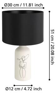 Eglo 43824 - Stolní lampa VINOZA 1xE27/40W/230V černá/bílá