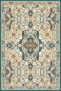 Kusový koberec vlněný Agnella Isfahan Lorica Tmavě Béžový / Zelený Rozměr: 133x180 cm