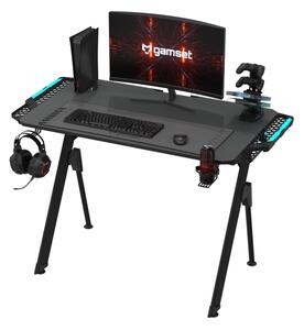 Herní stůl FALCON s LED RGB podsvícením 116x60 cm černá