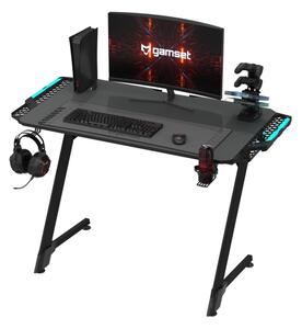 Herní stůl SNAKE s LED RGB podsvícením 100x60 cm černá