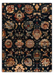Kusový koberec vlněný Dywilan Superior Latica Navy Černý Modrý Rozměr: 135x200 cm