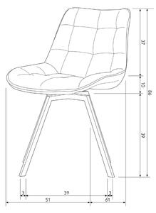 Hoorns Antracitově šedá látková otočná jídelní židle Hut