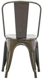 Hoorns Tmavě zelená kovová jídelní židle Dean