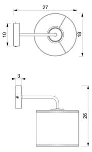 Nástěnná lampa LOFT SHADE 1xE27/60W/230V bílá/zlatá