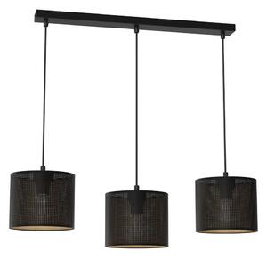 Lustr na lanku LOFT SHADE 3xE27/60W/230V černá/zlatá