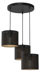 Lustr na lanku LOFT SHADE 3xE27/60W/230V černá/zlatá