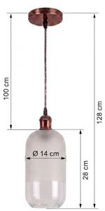 Brilagi - LED Lustr na lanku RETRO GLASS 1xE27/60W/230V pr. 14 cm měděná/bílá