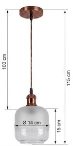 Brilagi - LED Lustr na lanku RETRO GLASS 1xE27/60W/230V pr. 14 cm měděná/bílá