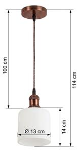 Brilagi - LED Lustr na lanku RETRO GLASS 1xE27/60W/230V pr. 13 cm měděná/bílá