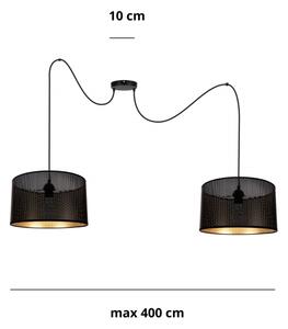 Lustr na lanku ALDO 2xE27/60W/230V pavouk černá