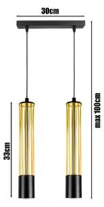 Lustr na lanku PRESCOT 2xGU10/40W/230V zlatá
