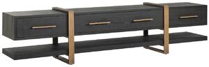 Černý dubový TV stolek Richmond Cambon 240 x 45 cm