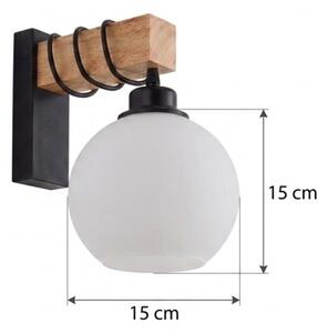 Brilagi - Nástěnné svítidlo WOOD GLASS 1xE27/60W/230V borovice/černá/bílá