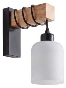 Brilagi - Nástěnné svítidlo WOOD GLASS 1xE27/60W/230V borovice/černá/bílá
